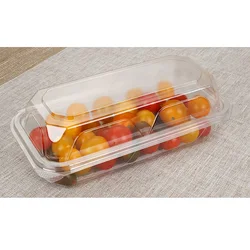 factory price container eco clamshell for fruit wholesale Environmentally friendly plastic tray PET Plate hinged food shop