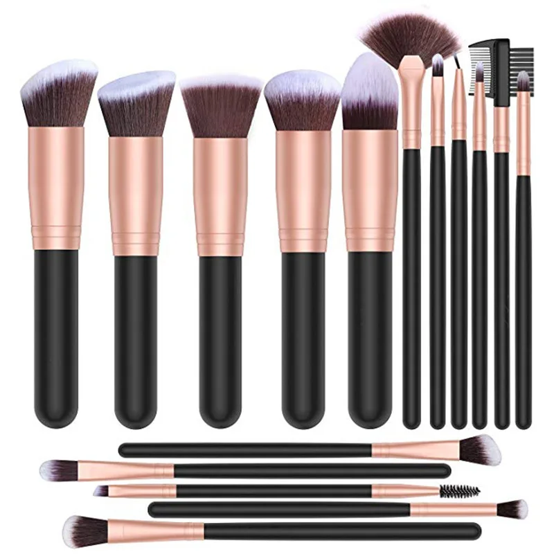 16pcs Bathroom makeup brush set Makeup Brushes Set with Soft Artificial Bristle Portable for Blush Foundation Eyeshadow