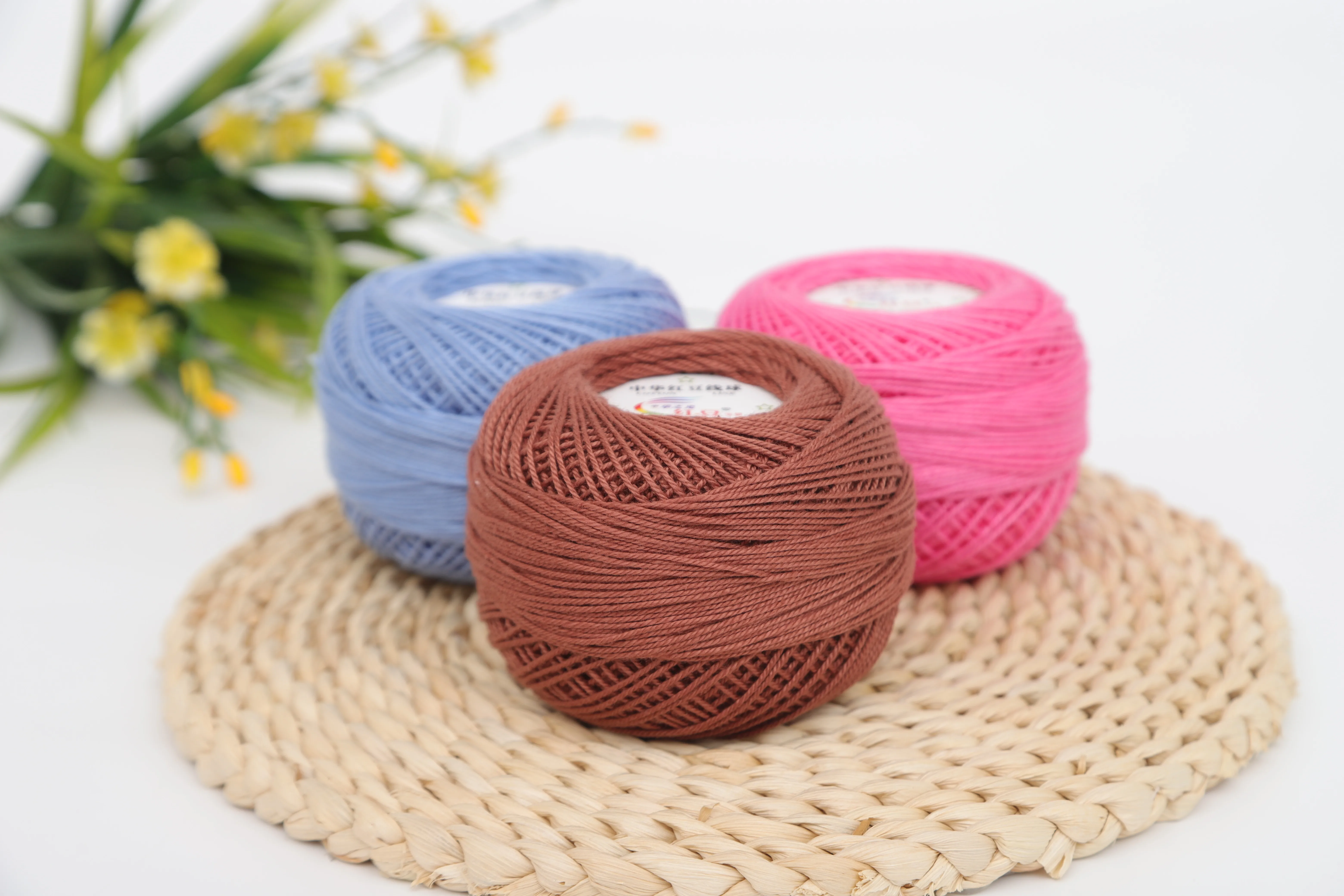 Кружевная пряжа RongMeiXuan 03 # 3ply кружевная тонкая из чистого хлопка 50 г
