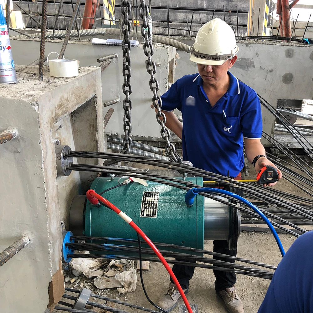 Натяжной полый цилиндр 75 тонн 100 200 500 Телескопический гидравлический домкрат для натяжения столба