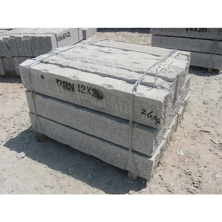 Hot Sale Cheap Light Grey Granite Kerbstone Driveway Natural Paving Stone G603 Garden Paving Curbstone outdoor