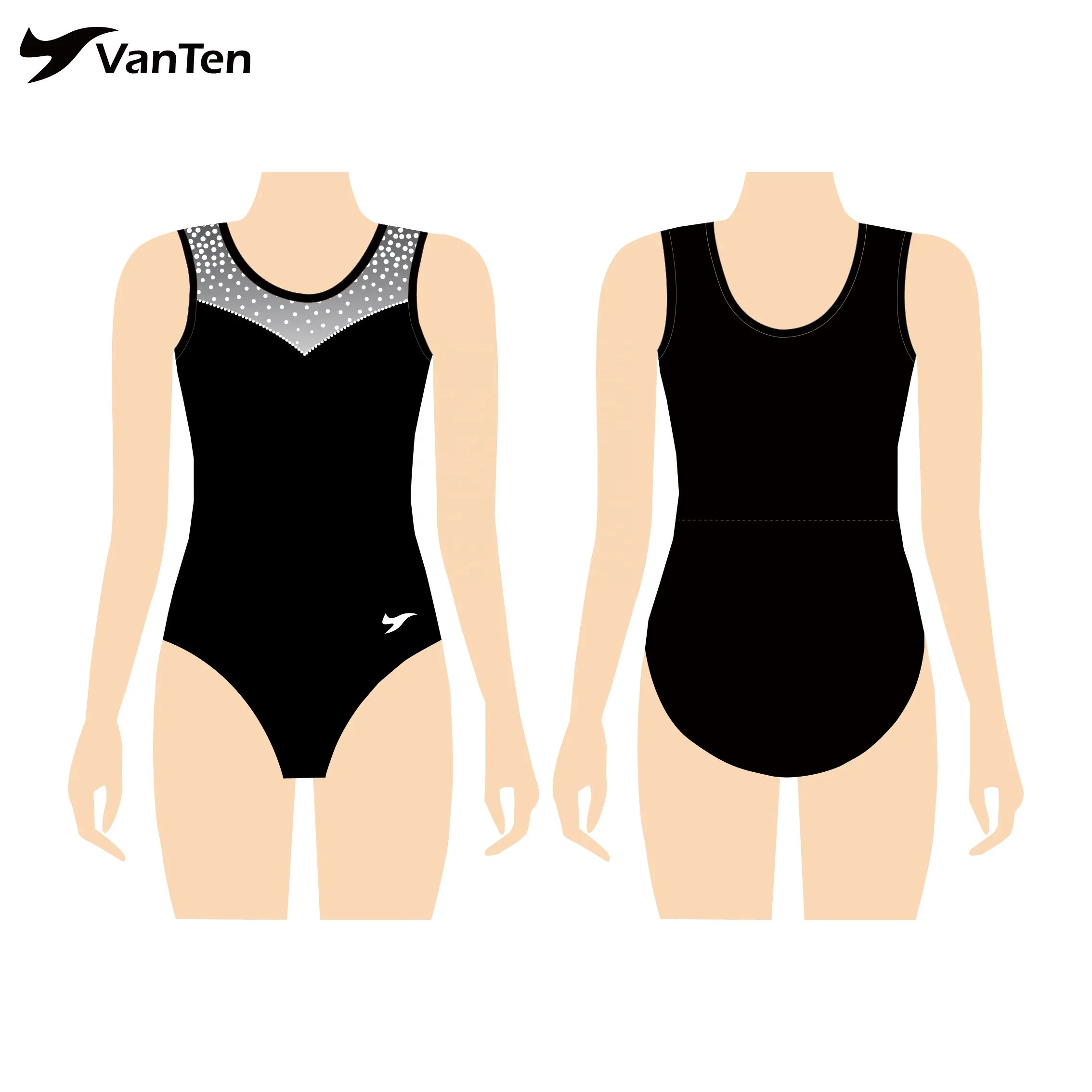 VANTEN College team rhythmic gymnastics costume sublimated girls dance gymnastics leotards