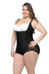 6380 Plus Size Ladies Zipped Full Body Shaper Women  Corset Adjustable Bra Waist Trainer Fajas Slimming Shapewear Bodysuit