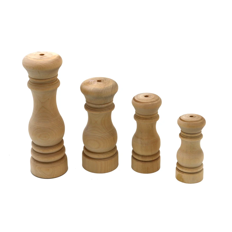 
6-12 Inch Wooden Pepper & Salt mill Set Pepper Grinders, Salt Shakers with Adjustable Ceramic Rotors -Pack of 2 