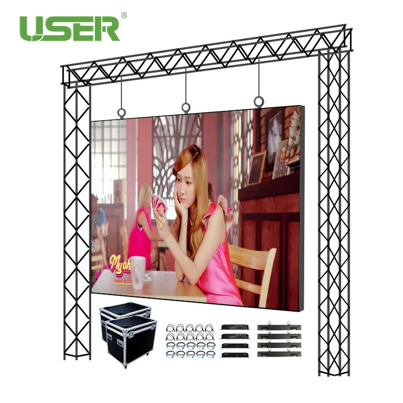 USER Turnkey Rental LED Screen for RGB video Stage Backdrop 5x3m LED video wall screen LED Display screen Cinema