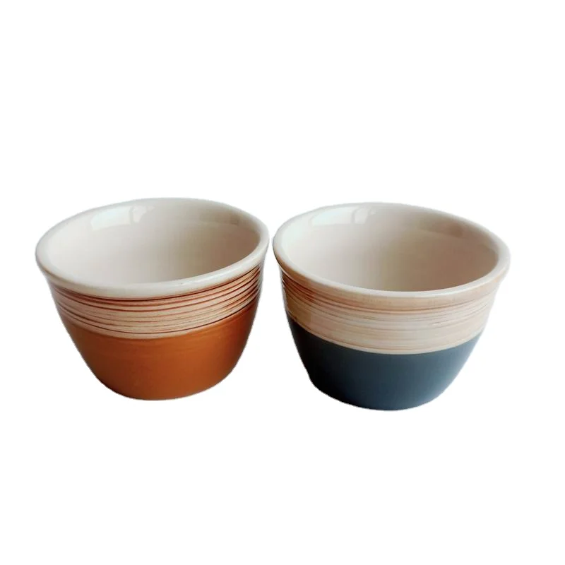 
Hand made small ceramic stoneware pudding tea water milk cup mug without handle 