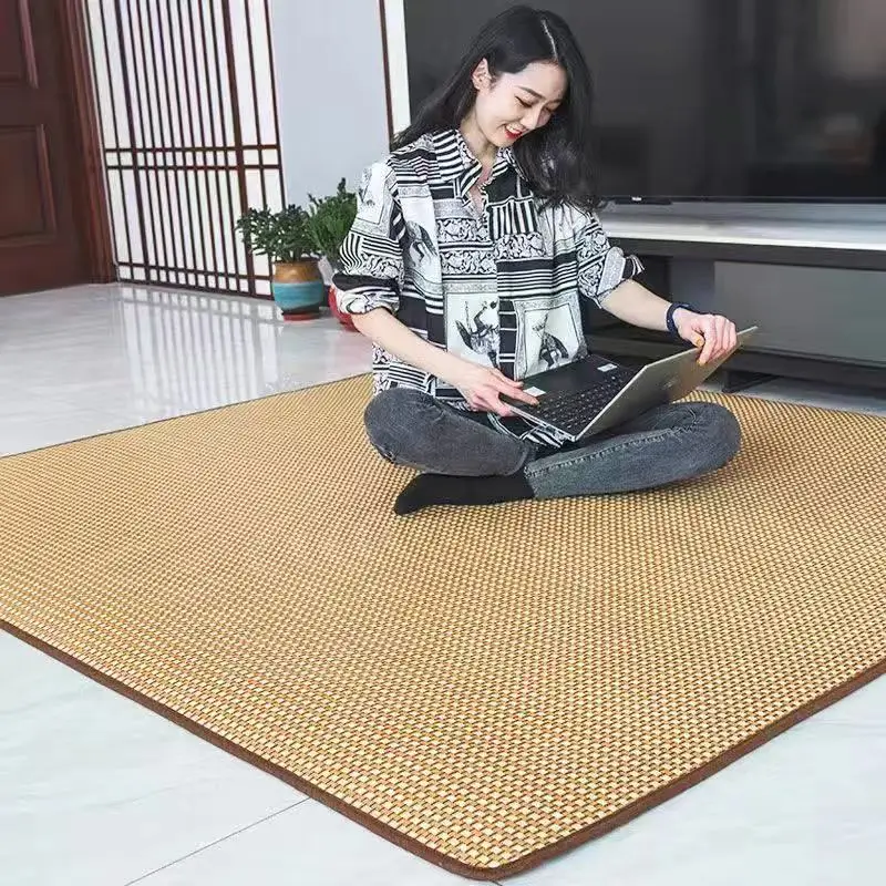 Soft Summer Tatami Floor Mat Foldable Mattress Bedroom Area Rug Rattan Mat