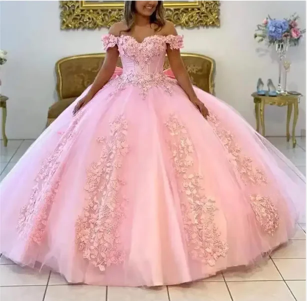 pink blue Green Tulle Quinceanera Dresses Ball Gown Birthday Party Dress Lace Up Graduation Gown vestidos 2023