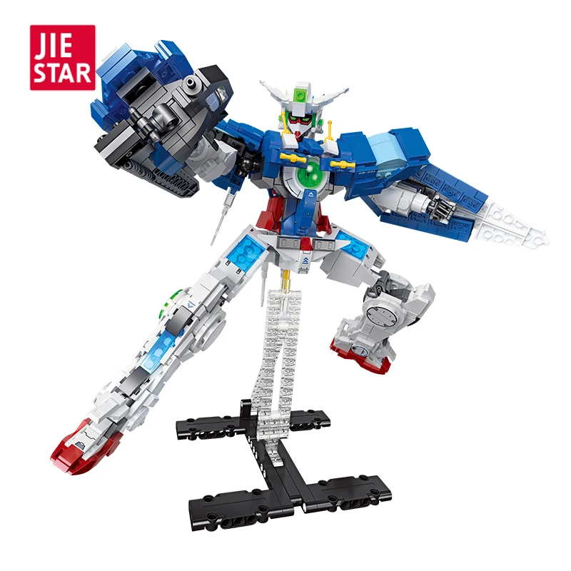 JIESTAR 1042 pcs simulated Mobile Suit Gundam 00 anime Exiagn robotic model building block toy adult boys collectible gift set