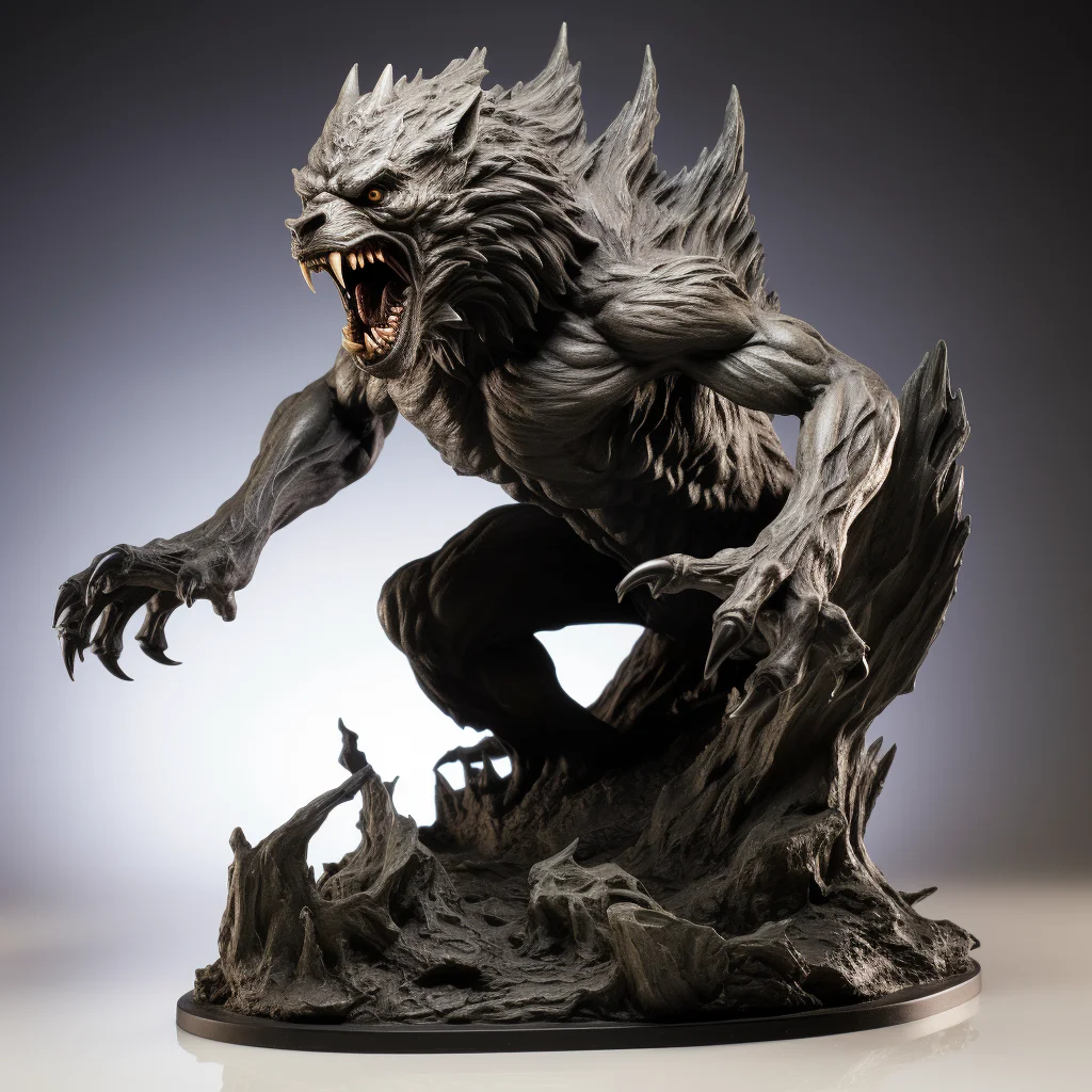 Custom Resin Crafts Wolf Figure for Halloween Statue Handmade Decorations Figurines Holiday Decors