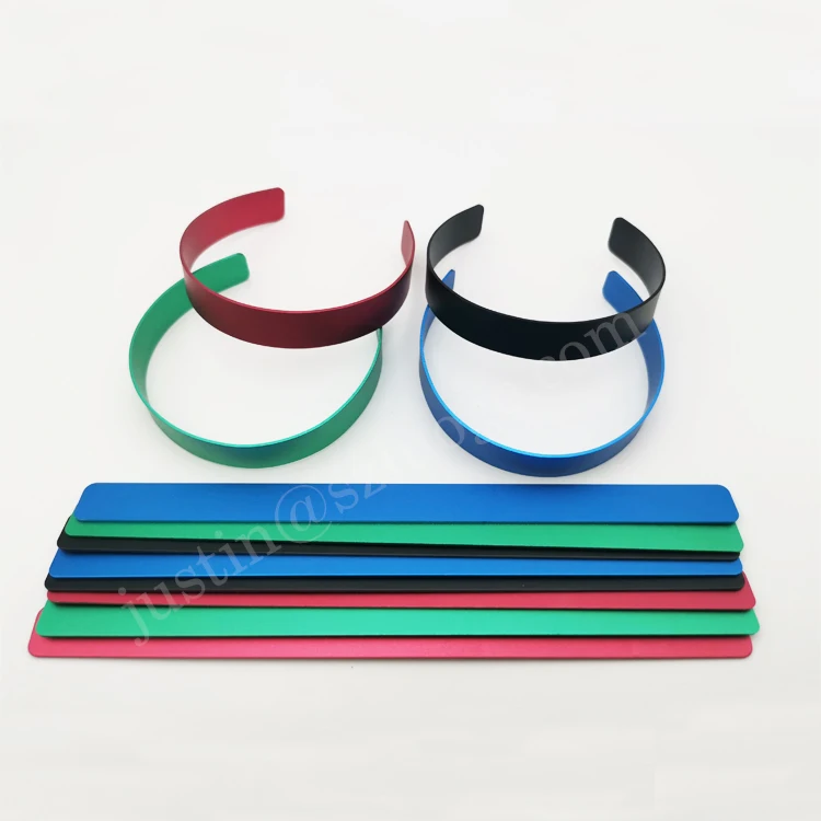 custom metal plate bracelet anodized aluminium blank metal bracelet for laser engraving logo