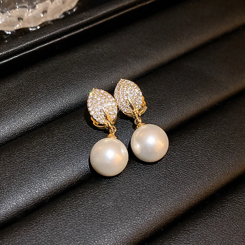New jewelry designer wholesale gold plated fresh water wedding pearl earrings for women jewelry gift