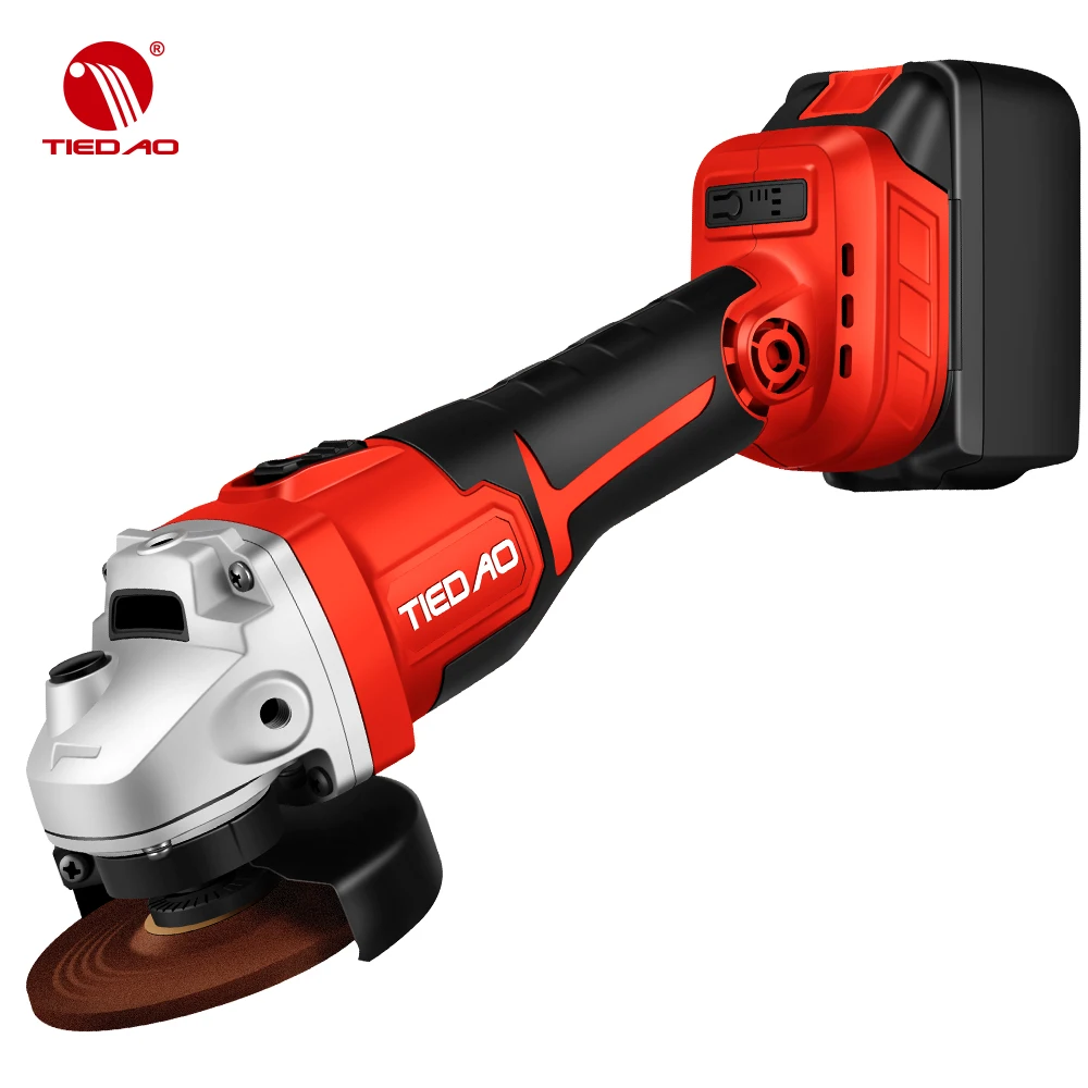 TIEDAO professional cordless angle grinder with lithium battery brushless motor 18V 100mm TDA180100