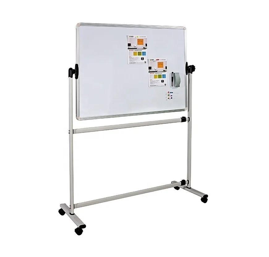 Powder-Coated Steel Tube Stand Writing Board Wheeled Magnets Whiteboard