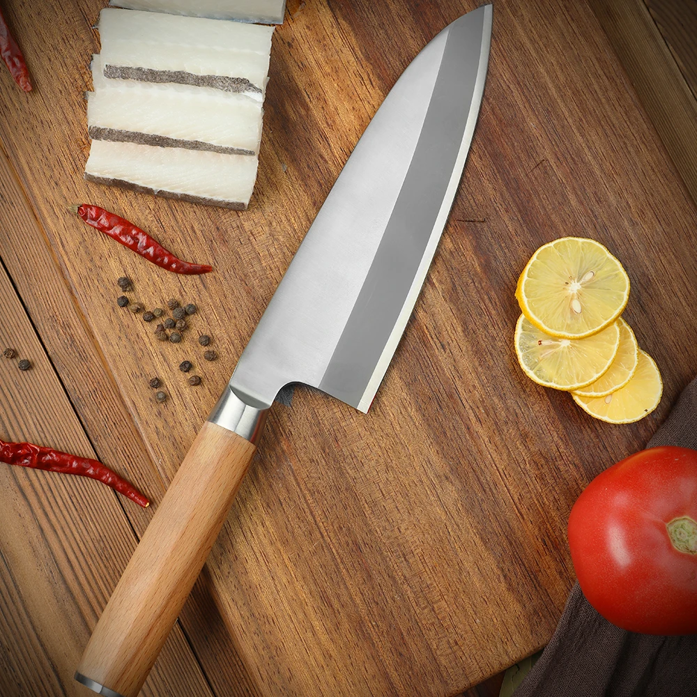 Professional 208mm Japanese High Carbon Steel Knife Fish Filleting Sashimi Sushi Slicing Carving Chef Knife Cleaver Knife