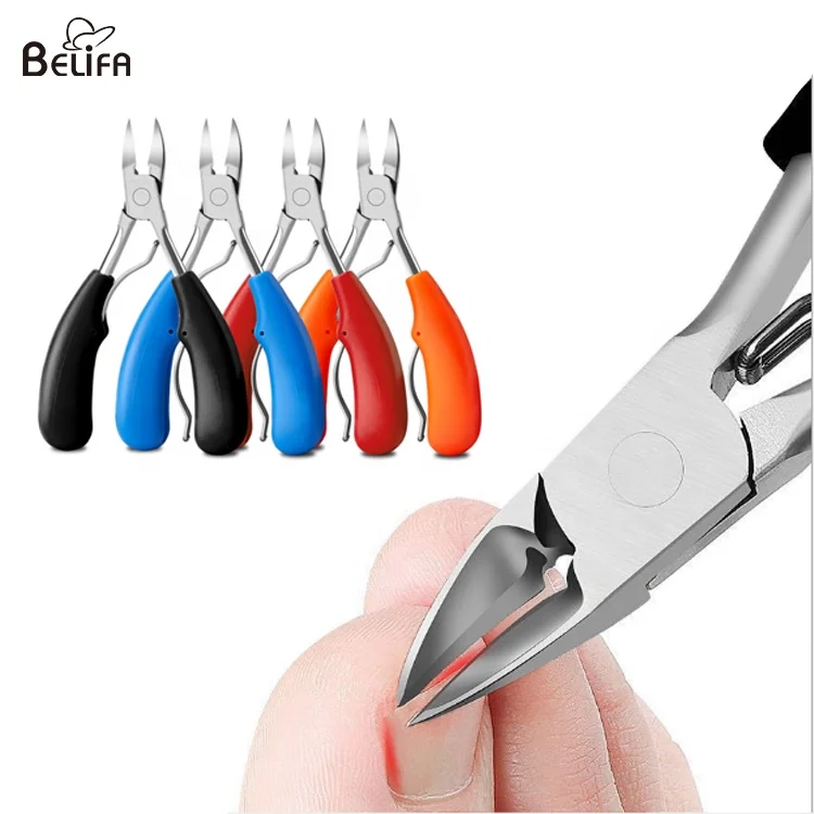 Professional Manicure Pedicure Stainless Steel Nail Cuticle Nipper Nail Trimmer Large Grip Ingrown Thick Toenail Clipper Cutter