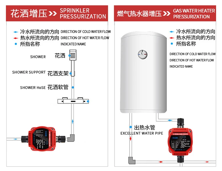 DC 24V 80W Water Pressure Booster Pump for Home Low Pressure Diaphragm Pump 15 Lift Solar Water Heater Kitchen Shower Pumps
