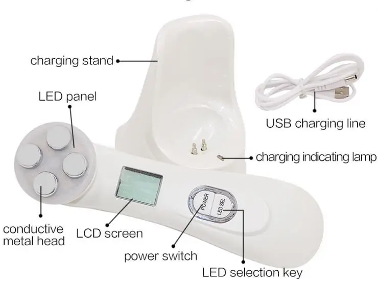 Face-lift 6 kinds Photo LED light therapy Beauty Device for Acne Skin Firming Face Care Facial instrument