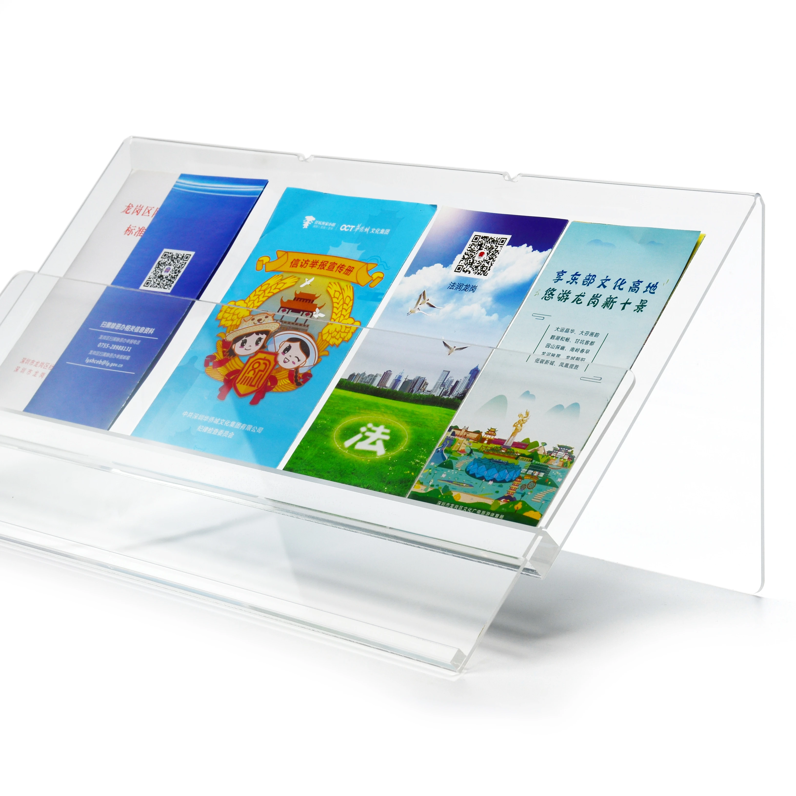 
Transparent acrylic display blocks stand table top magazines acrylic display shelf 