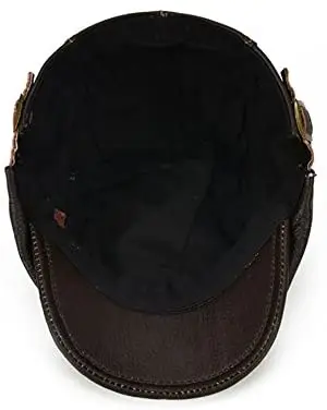 2022 New Arrivals Trend Mens Leather Winter Hats Genuine Hat Brand Newsboy Beret Cowhide