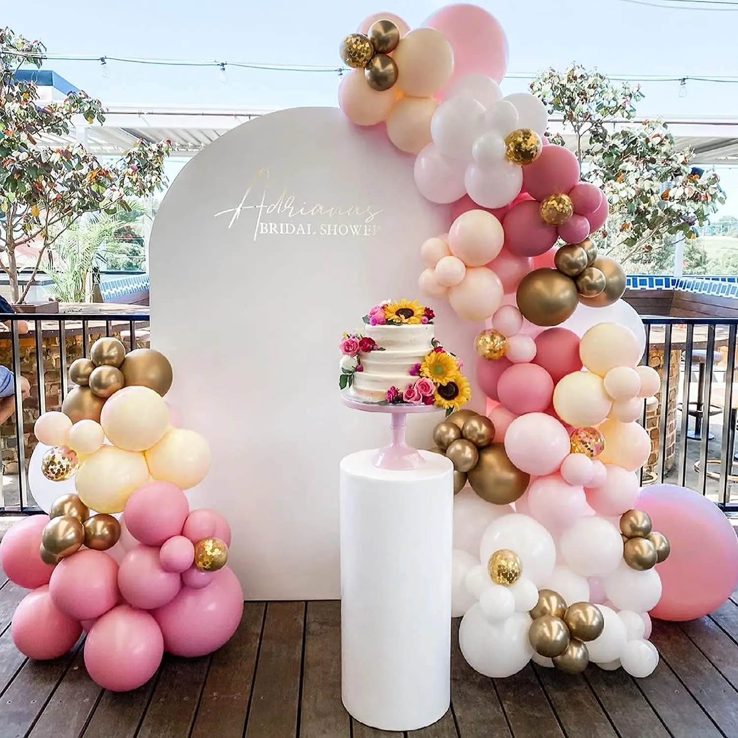 Gold Pink White Yellow Orange Balloons Macaron Latex Ballons garland Arch Kit for Birthday Wedding anniversary