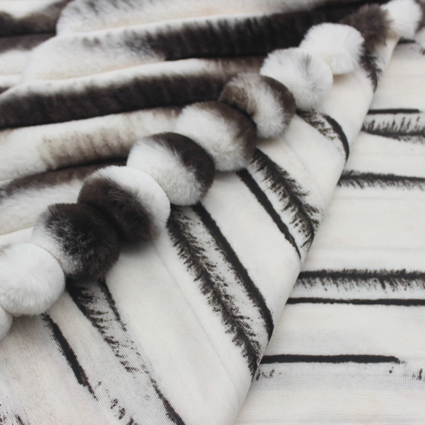 2023 Tie Dye Jacquard Factory Direct Supply manufacture custom color rabbit fur Fabric Home textile short pile faux fur fabric