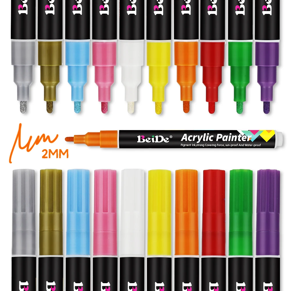 Fine Tip Premium Acrylic Paint Marker for Rock Painting, Mug, Ceramic, Glass, Wood, Fabric Painting, Canvas,Metal
