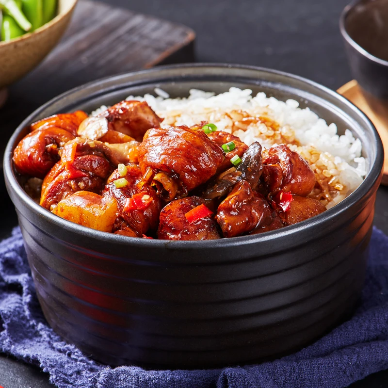 Экспорт с завода, высокое качество, самонагревающийся мгновенный рис со вкусом рыбы, измельченный свиной рис, быстрый рис