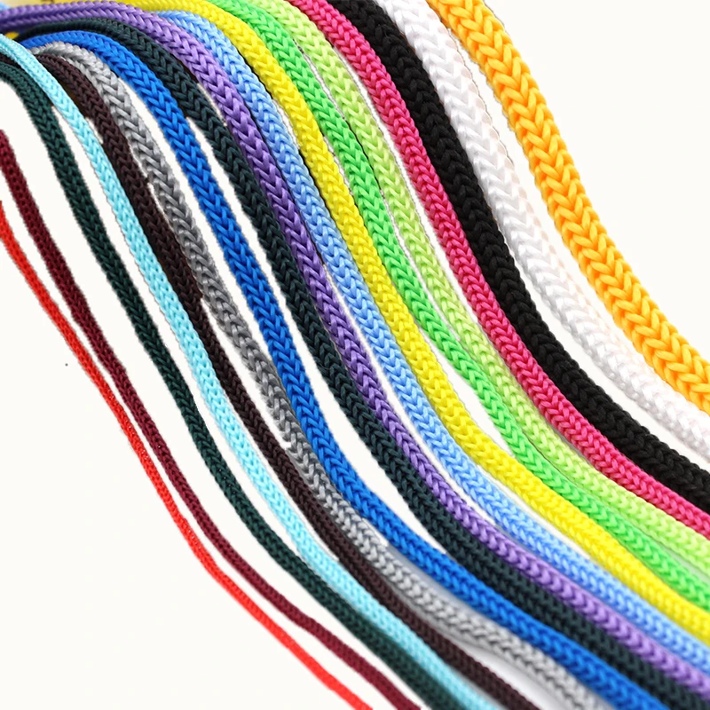 Factory Custom Direct Sales Round Flat Cotton Cord Trouser Waist Drawstring Cord Handbag Drawstring for Cloth or Bag