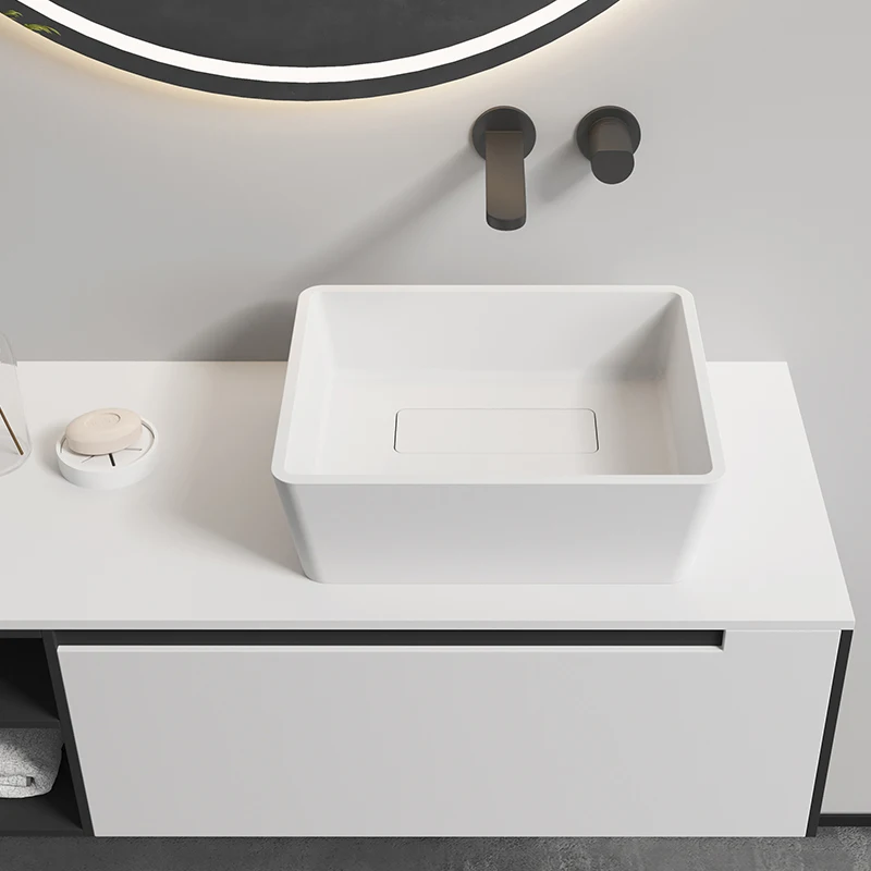 Customized Acrylic Above Counter Washing Basin Solid Surface Hand Washing Basin Artificial Stone Bathroom Sink