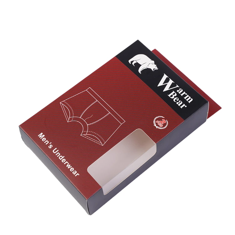 custom logo printed paper boxes girls mens garment socks lingerie underwear packaging box with window