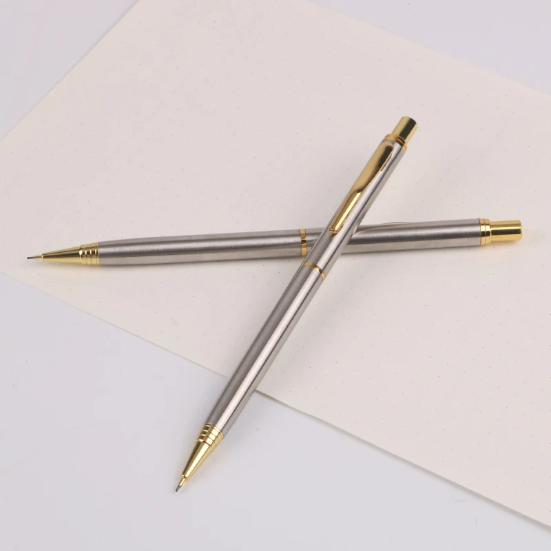 Wholesale and Retail Engraved Custom Pencil Cute High Quality Metal Mechanical Pencil with Eraser Tips for Kids