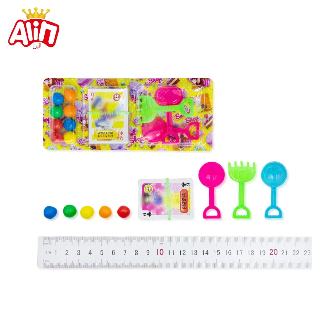 wholesale food supplier toys kids candy Shovel tool card colored candy