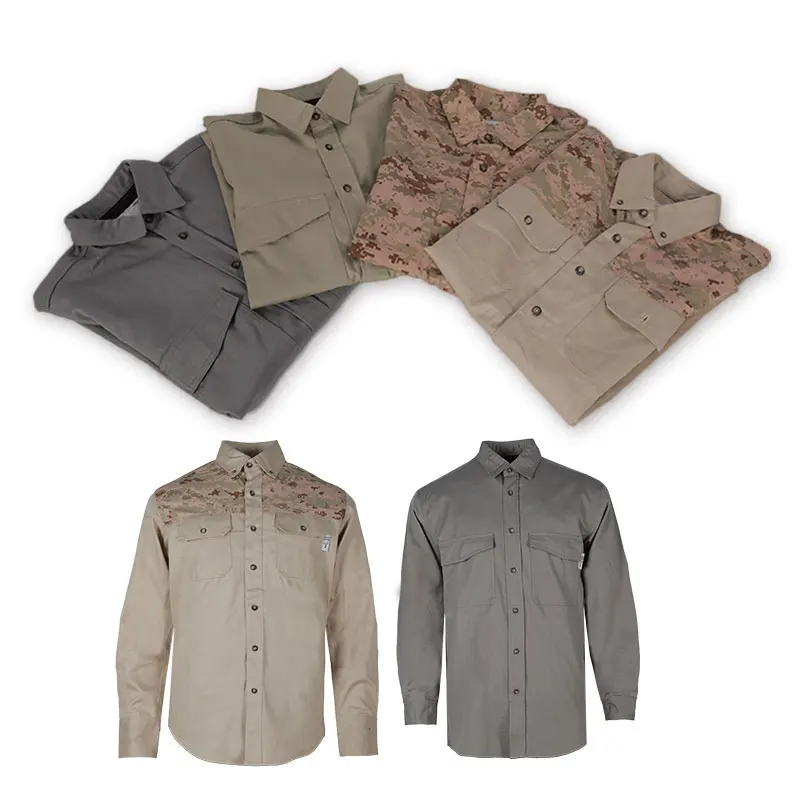 Wholesale 100% Cotton Nfpa 2112 Fire Resistant Workwear Safety Clothing Flame Retardant Long Sleeve Work Wear Fr Shirt