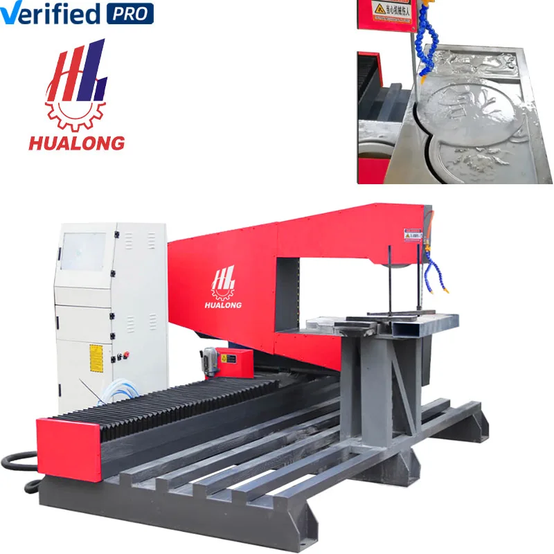 2025 HUALONG machinery HLSJ-9020 cnc wire rope saw stone profiling lathe granite marble Tombstone Shaping Cutting making Machine