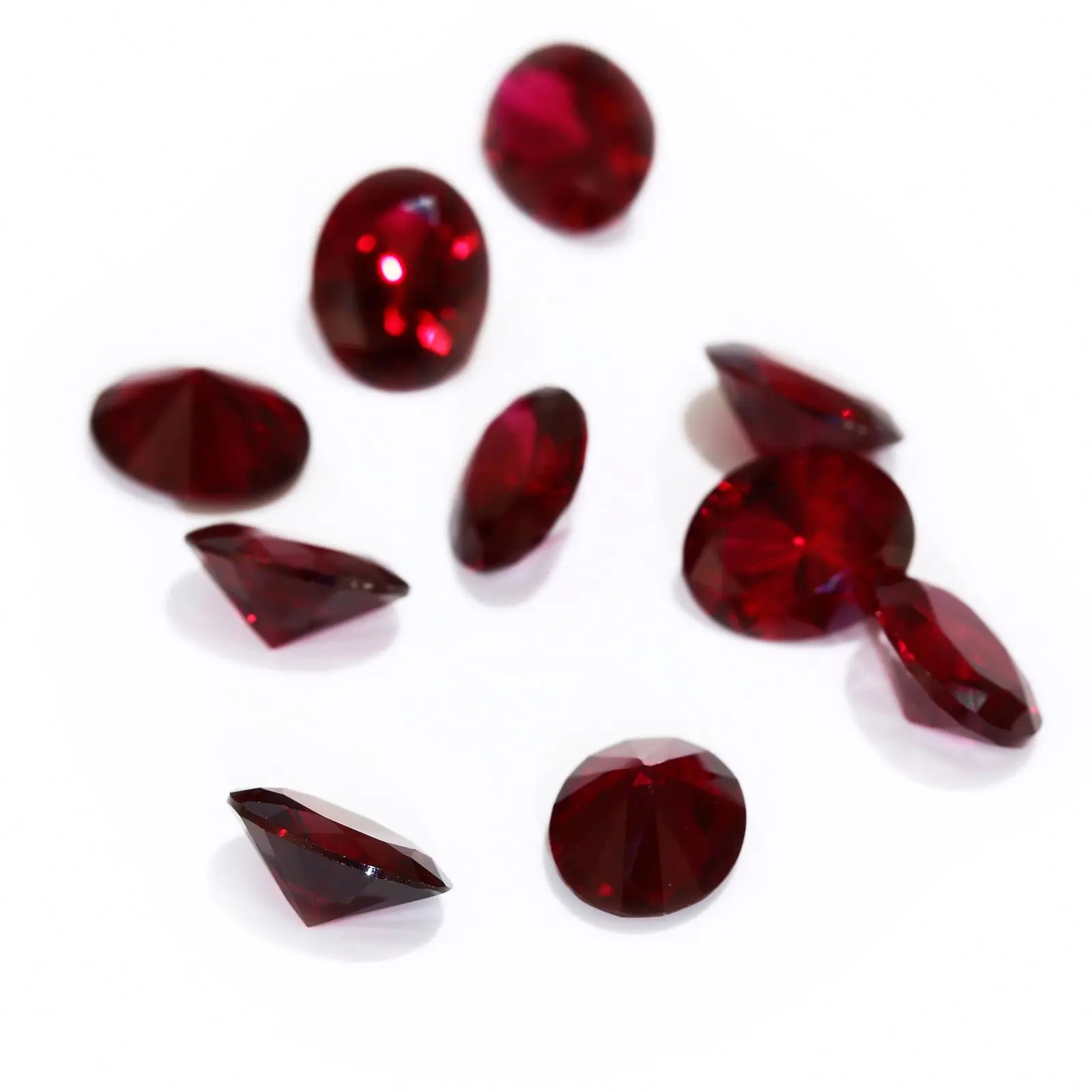 Megan wholesale Gems round Cut Synthetic Ruby Red CorundumStone With Wholesale Price 3.0Mm 46# Synthetic rough raw gems jewelry