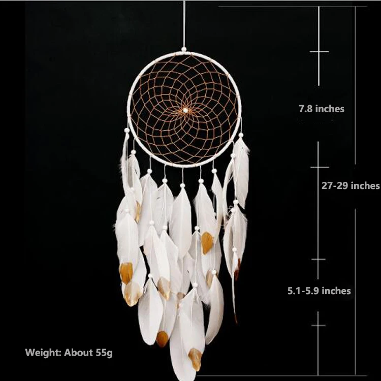 Factory Dream Catcher Cars Ring Satin Dream Catcher Feather Wall Hanging Boys and Girls Party Room Home Decor Ornaments Gifts