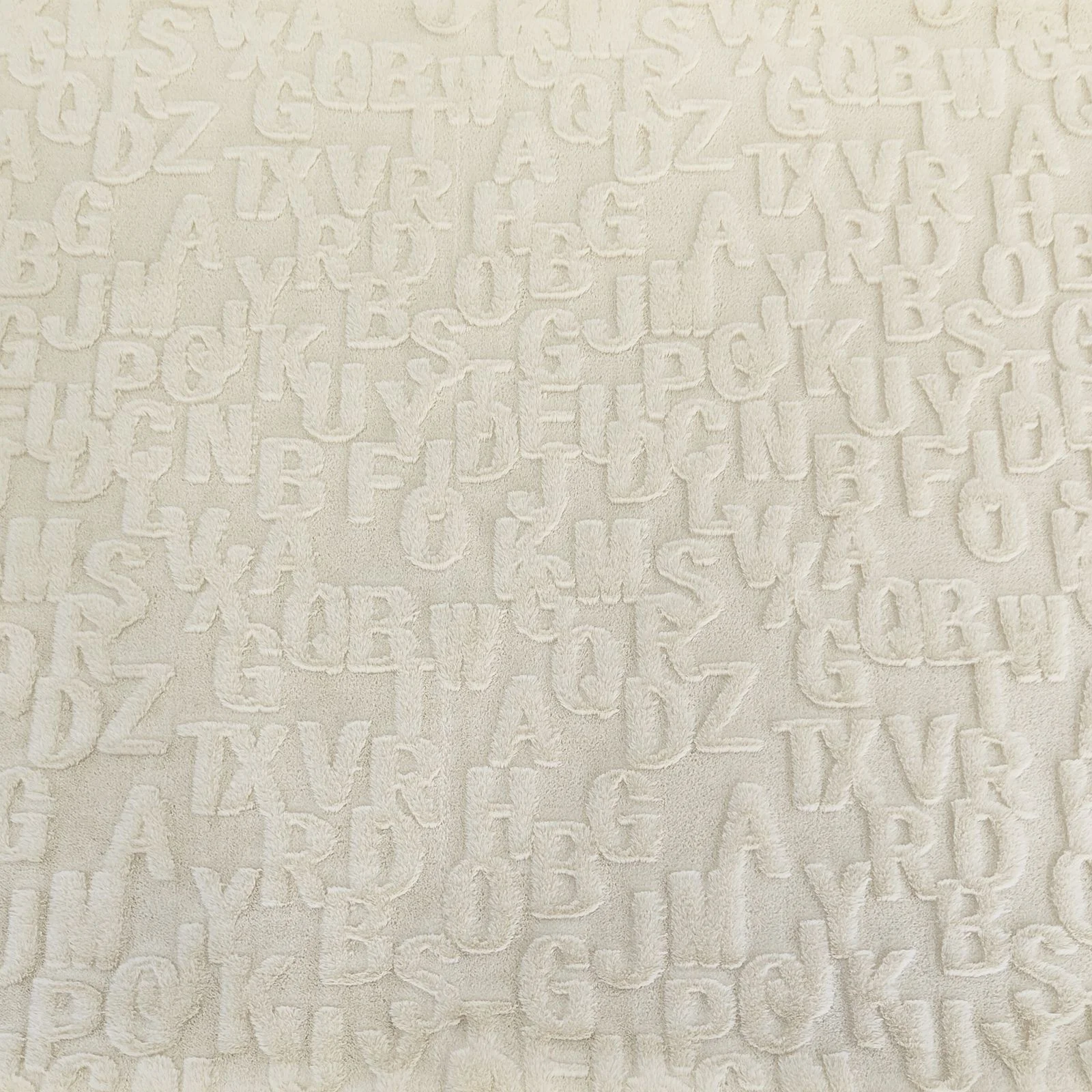 Low Gram Weight Blanket Jacquard Alphabet Fabric Faux Rabbit Fur Jacquard Fabric For Home Textile