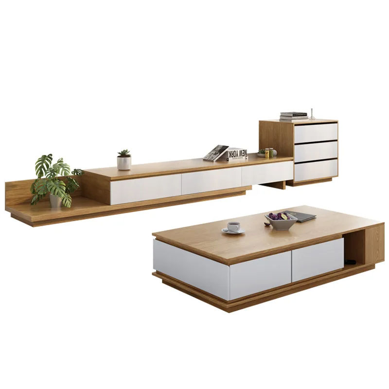 Gmart Nordic Style Small Family Living Room Background Simple Modern Furniture Tv Cabinet Tea Table Combination Wall Cabinets