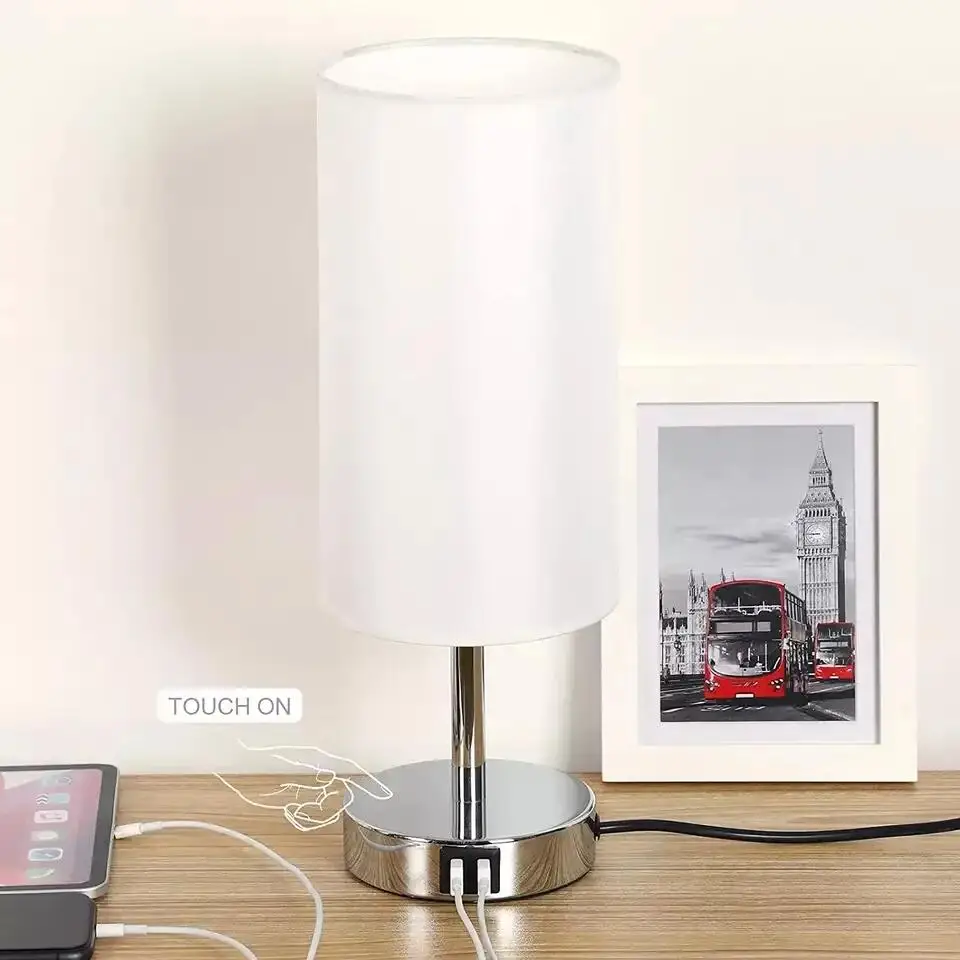 factory 3 way usb ports touch control dimmable beside table lamp for bedroom nightstand