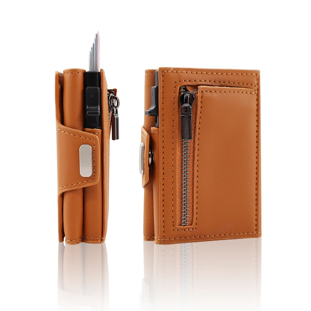 Custom metal card holder rfid blocking aluminium card holder pop up wallet credit card holder