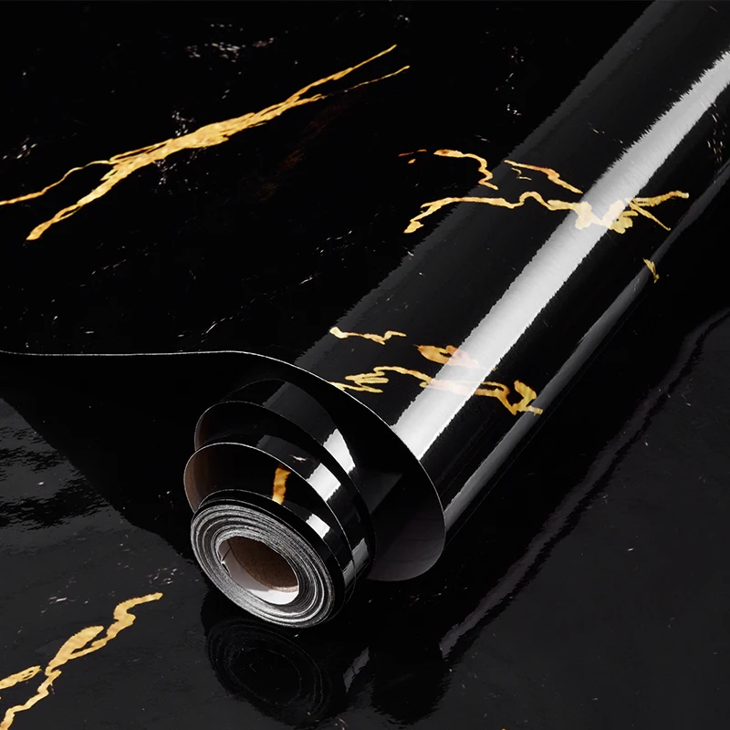 High Glossy self adhesive wallpaper alternative marble Wall Sticker contact paper for Home Decoration