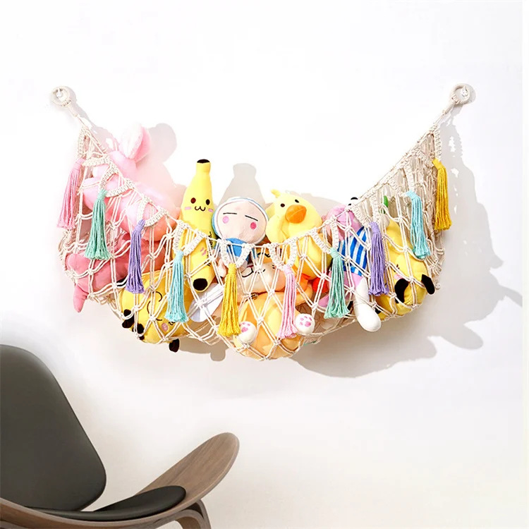 Hanging Stuffed Animal Storage Macrame Boho Plush Toy Net Hammock Toy Hammock Organizer Room Decor For Stuffed Animals