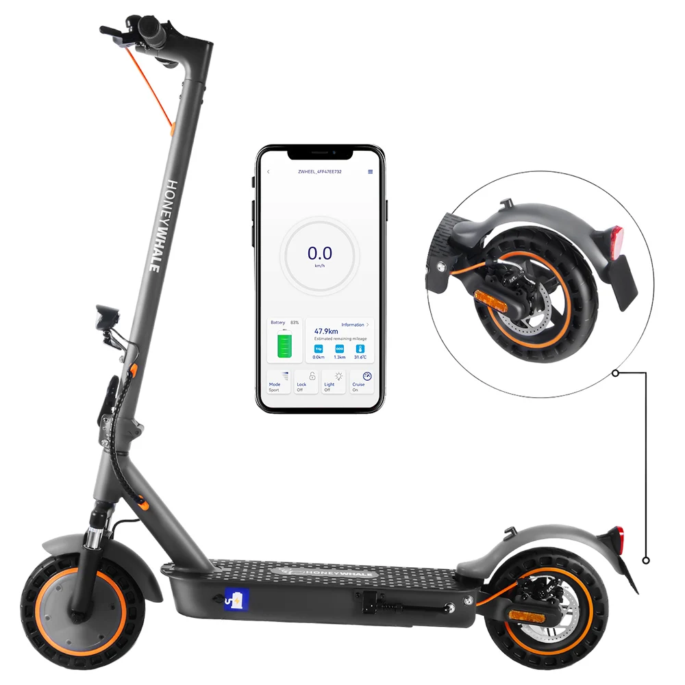 Popular 500W 36V 10Ah 10inch 20km/h HONEY WHALE E9 MAX Electric Scooter White Mechanical Brake And Electronic Brake