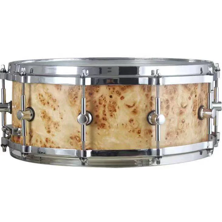 DK poplar burl and 6 ply maple die-cast hoops professional snare drum