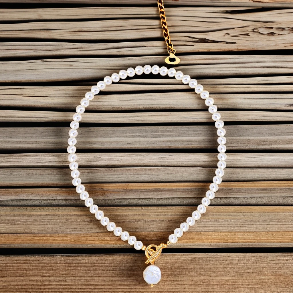 KXL00166 18K Gold Plated Beaded Ball Chain Freshwater Pearl Men/Women Tarnish Free Necklace For Girls Custom Accessories Jewelry