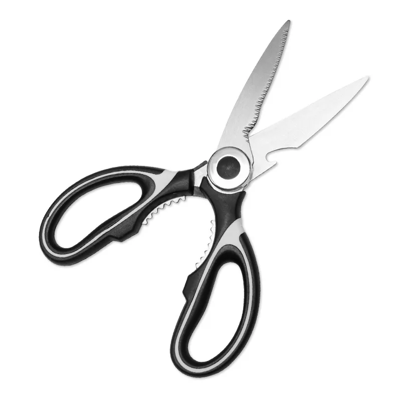 Fish Meat Scissors Multi Purpose Non Slip Sharp Stainless Steel Poultry Scissors Kitchen Scissors with Nut Cracker and Cover