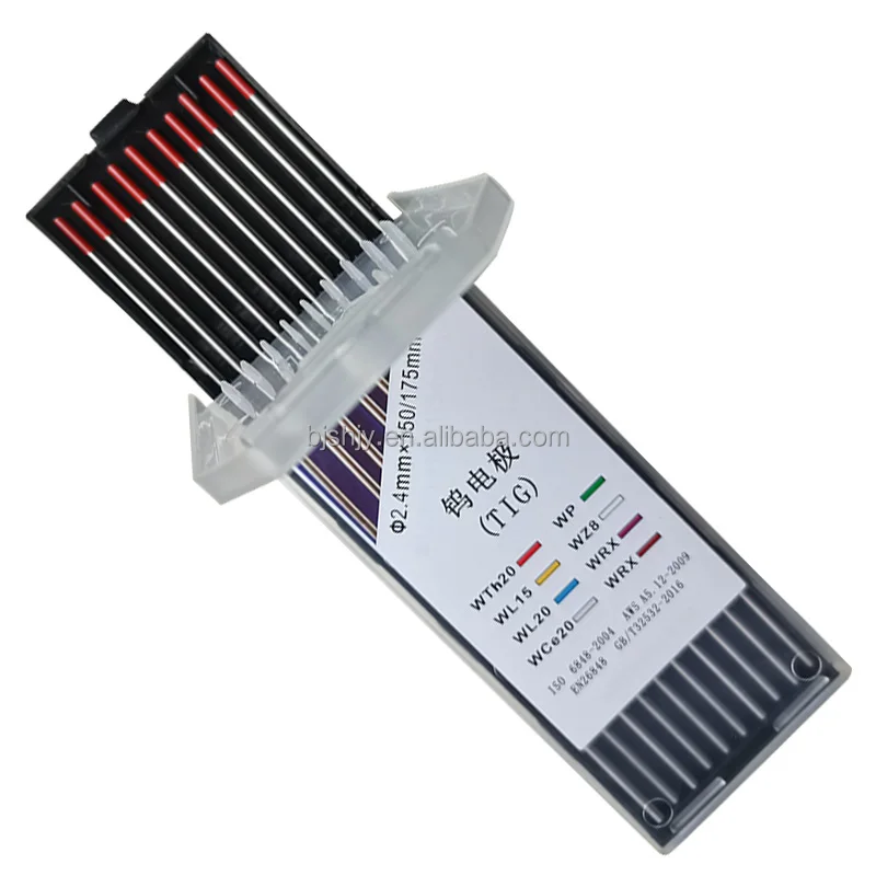 baoji professional tig tungsten electrodes wt20 red tip welding electrodes manufacturers supplier