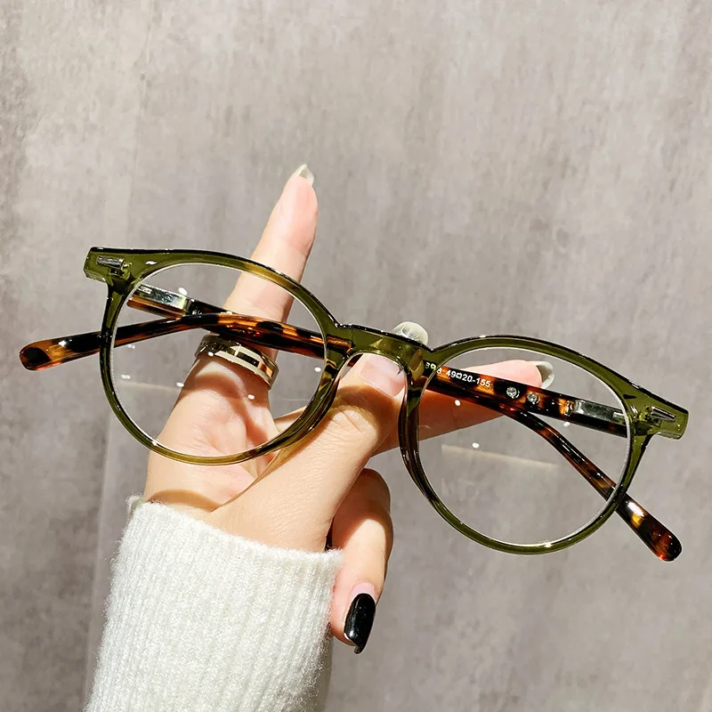 2024 Retro Leopard Glasses Unisex Optical Eyewear Blue Light Blocking Fashionable Ultralight Computer Eyeglasses Frames