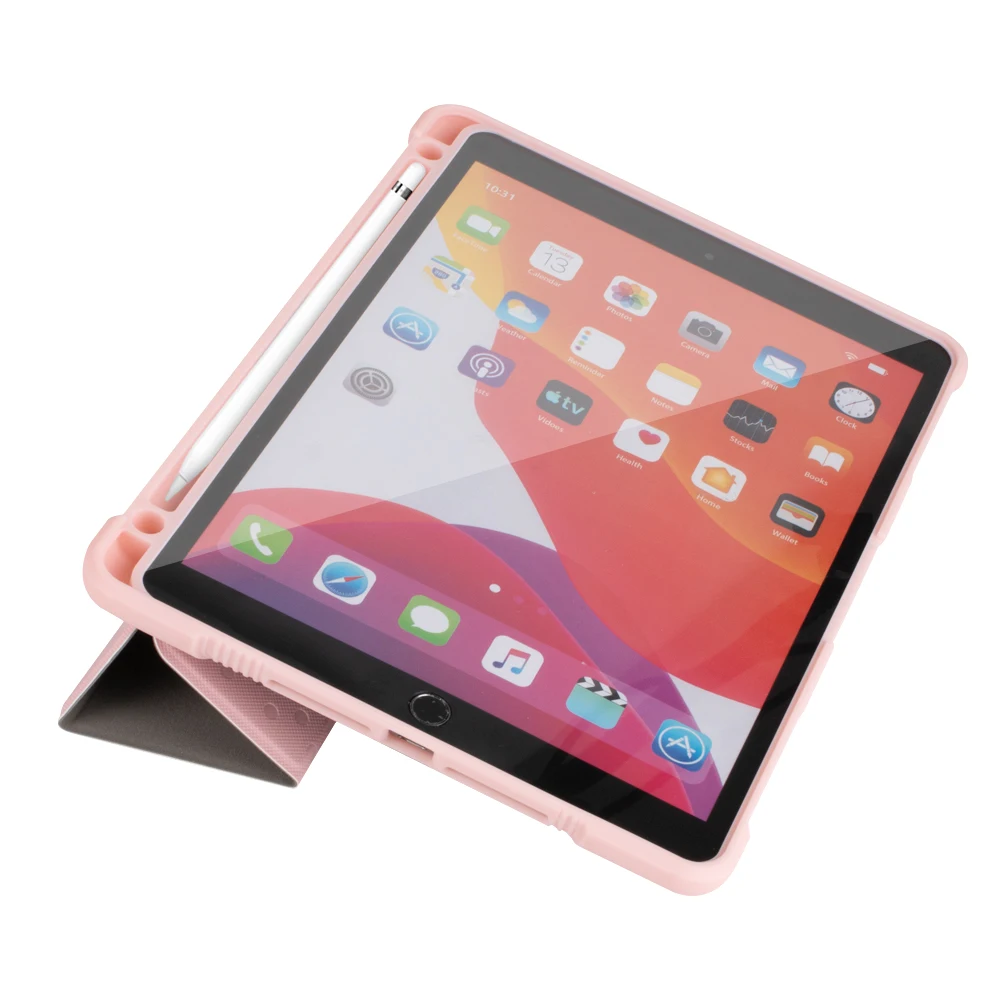Factory Price 10.2 Inch IPad Cover Floating Point Design Tablet FOLIO CASE with Pencil Slot Laptop Bags & Covers